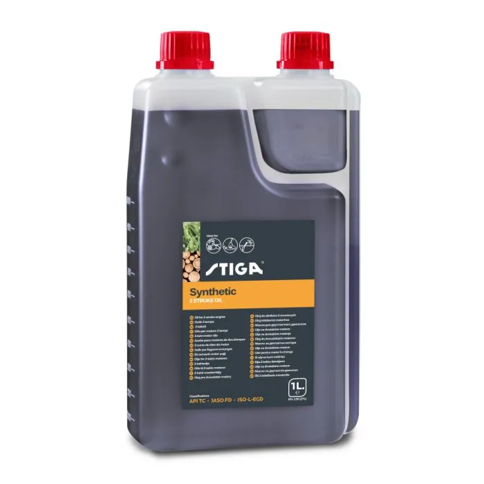 STIGA 2 Stroke Synthetic Oil in a 1-litre