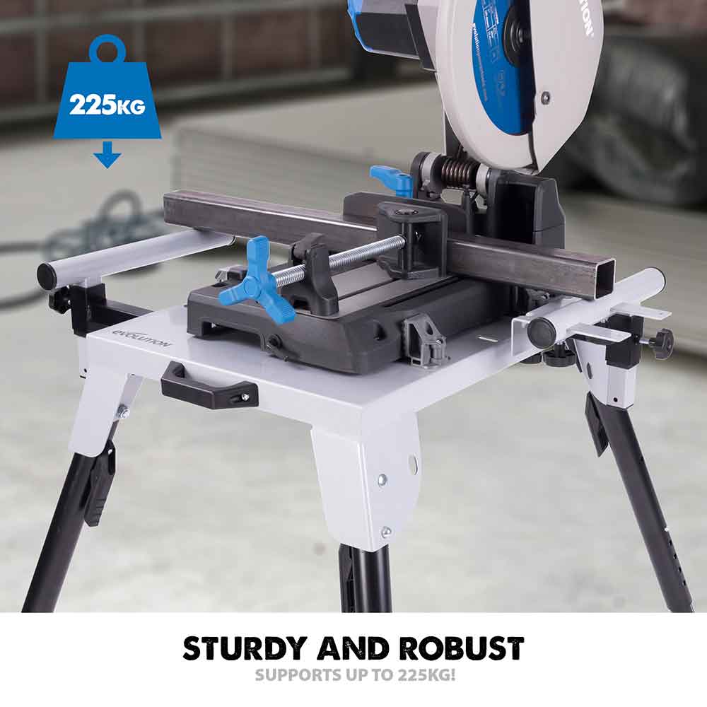 Evolution Universal Chop Saw Stand With Telescopic Arms And Folding Legs