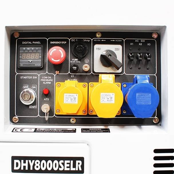 Hyundai 6kW Single Phase Standby Diesel Generator DHY8000SELR