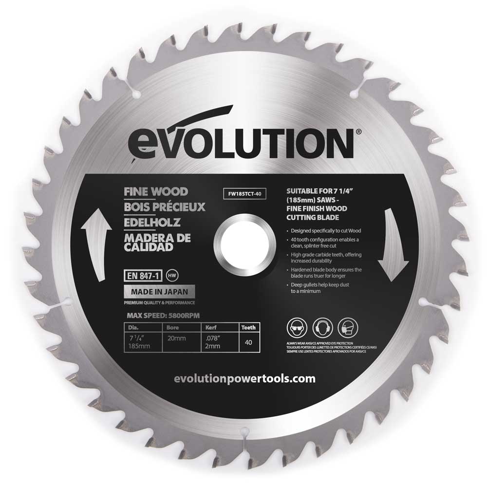 Evolution 185mm Fine Wood Blade 40T