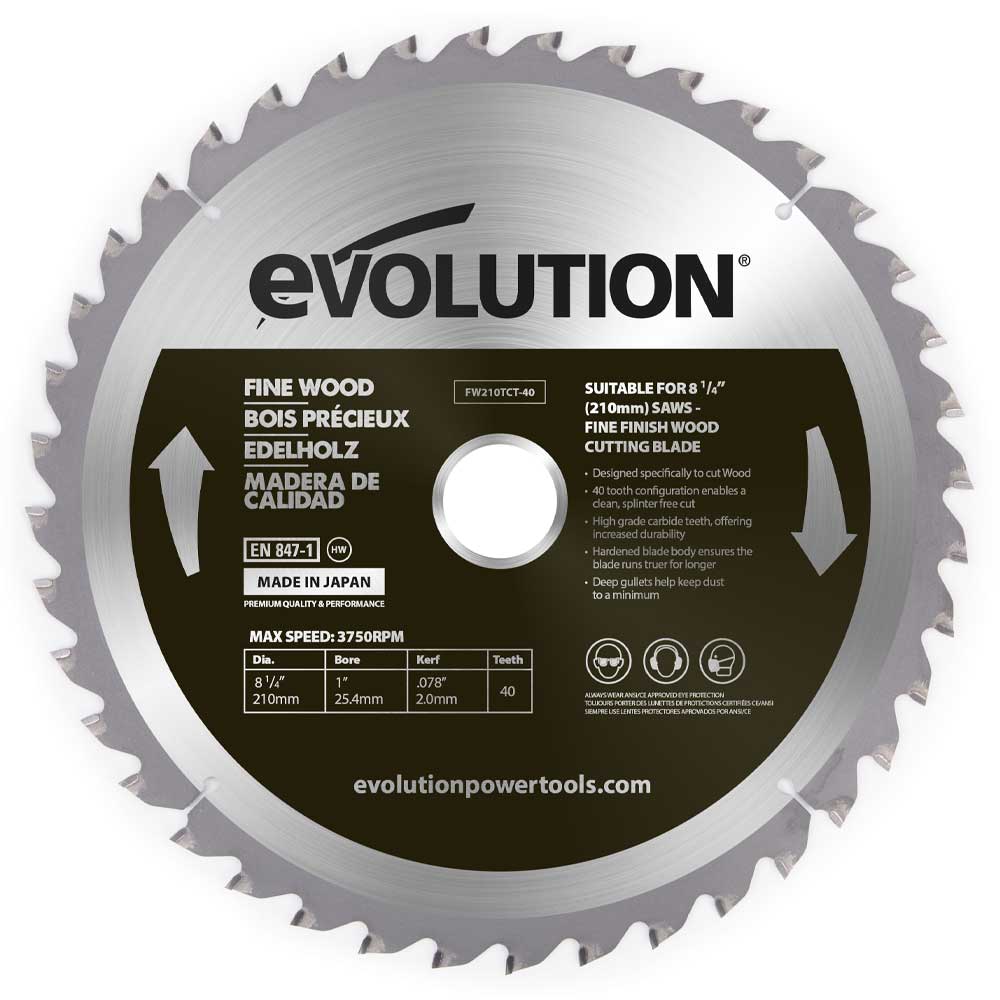 Evolution 210mm Fine Wood Blade 40T