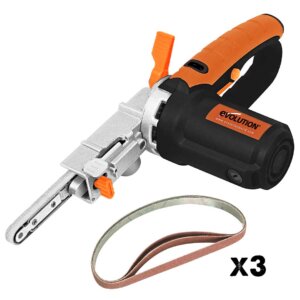 Evolution 400w Electric Thin Belt Sander Power File 230v With 3 Sanding Belts