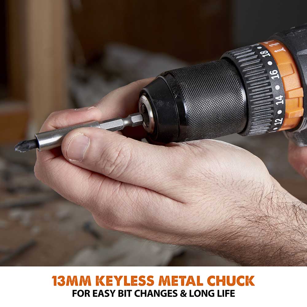 Evolution Cordless R13CMB-Li Combi Drill Driver 18v Li-Ion EXT With 2Ah Battery & Charger