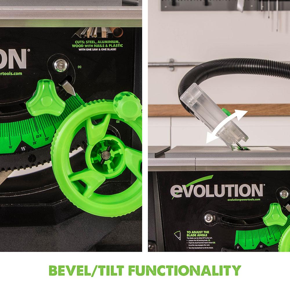 Evolution FURY5-S 255mm Table Saw Bundle With 40T General Wood And 28T Multi-Material Blades (230v)
