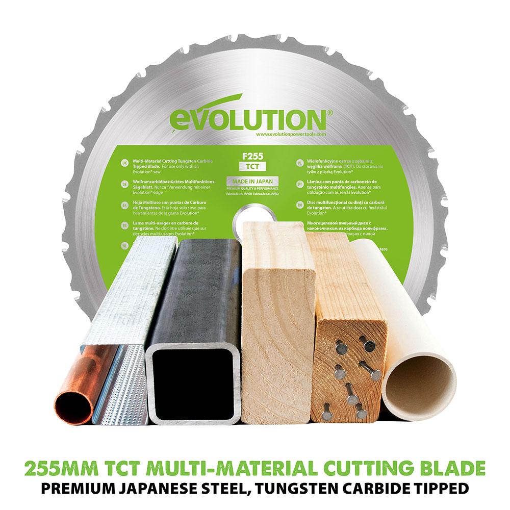 Evolution FURY5-S 255mm Table Saw Bundle With 40T General Wood And 28T Multi-Material Blades (230v)