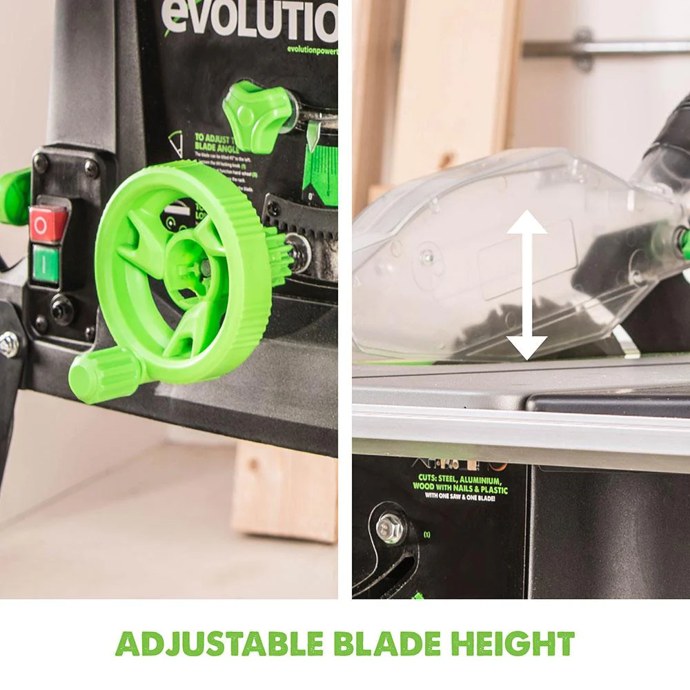 Evolution FURY5-S 255mm Table Saw Bundle With 40T General Wood And 28T Multi-Material Blades (230v)