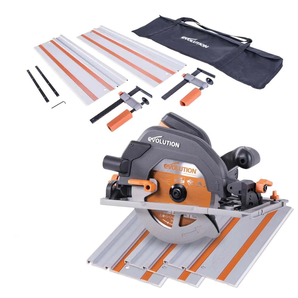 Evolution R185CCSX Circular Saw & ST1400 1.4m Track Bundle