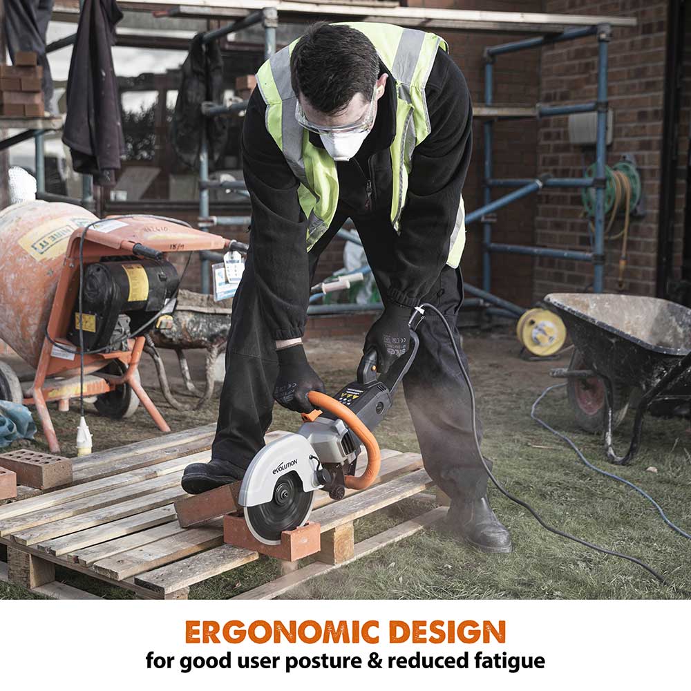 Evolution R230DCT 230mm Electric Disc Cutter Concrete Saw, Bladeless
