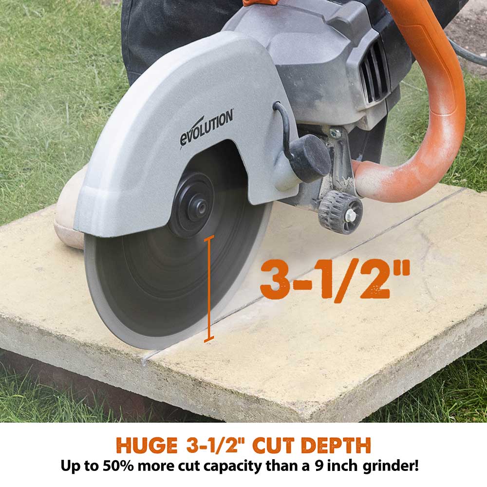 Evolution R230DCT 230mm Electric Disc Cutter Concrete Saw, Bladeless