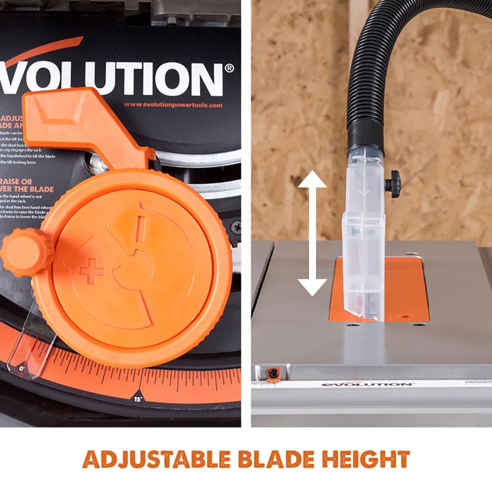 Evolution RAGE5-S 255mm Table Saw With 28T Multi-Material & 60T Fine Wood Blade Bundle (230v)