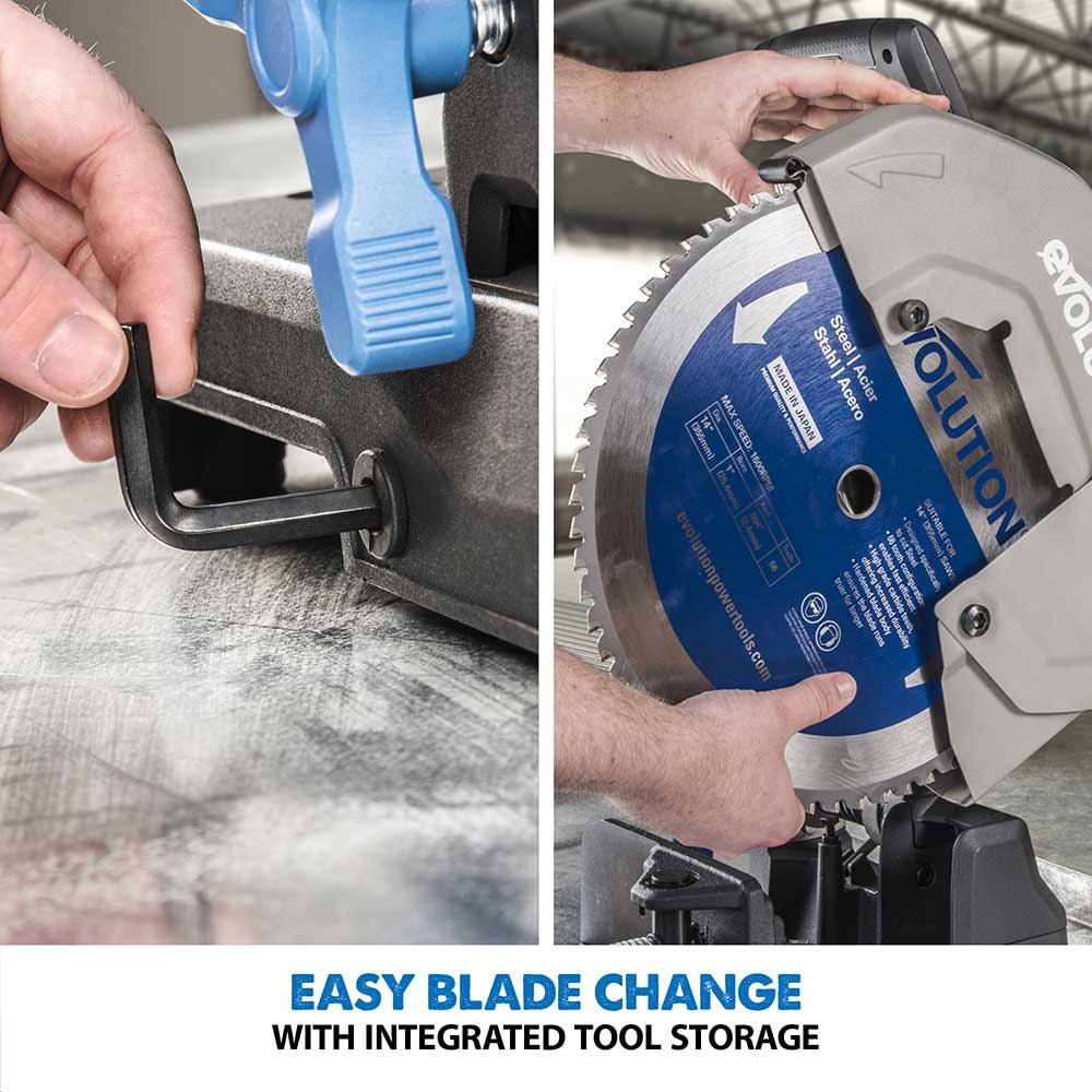 Evolution S355CPS 355mm Metal Cutting Chop Saw With Stand