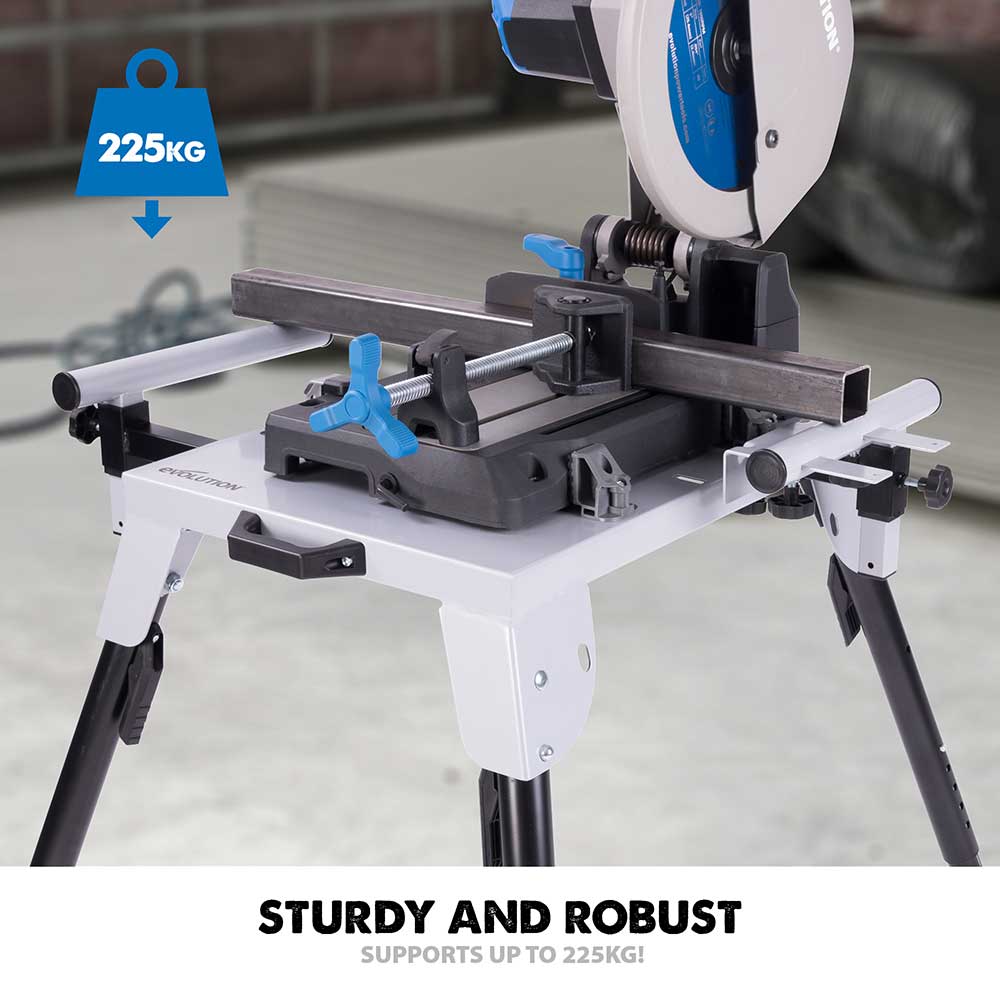 Evolution S355CPS 355mm Metal Cutting Chop Saw With Stand