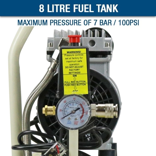 Hyundai 8 Litre Silenced Air Compressor 118PSI HY5508