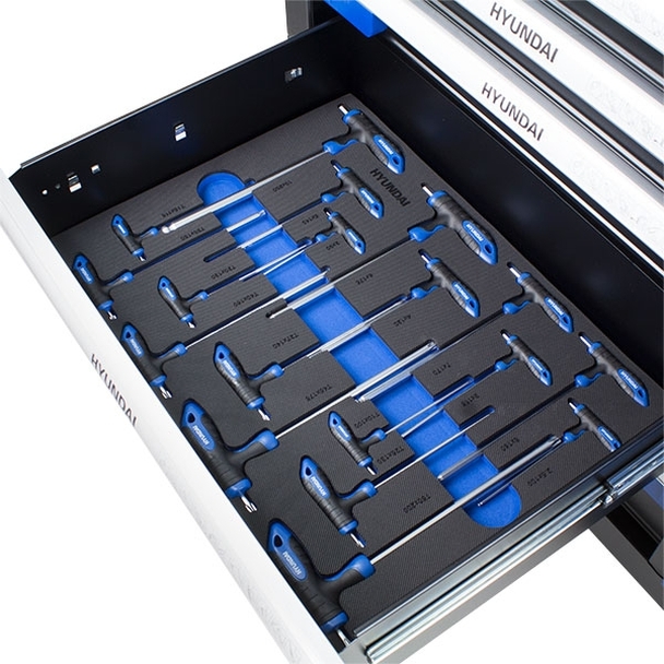 Hyundai 305 Piece 7 Drawer Roller Premium Tool Chest w/ XXL Steel Top HYTC9004