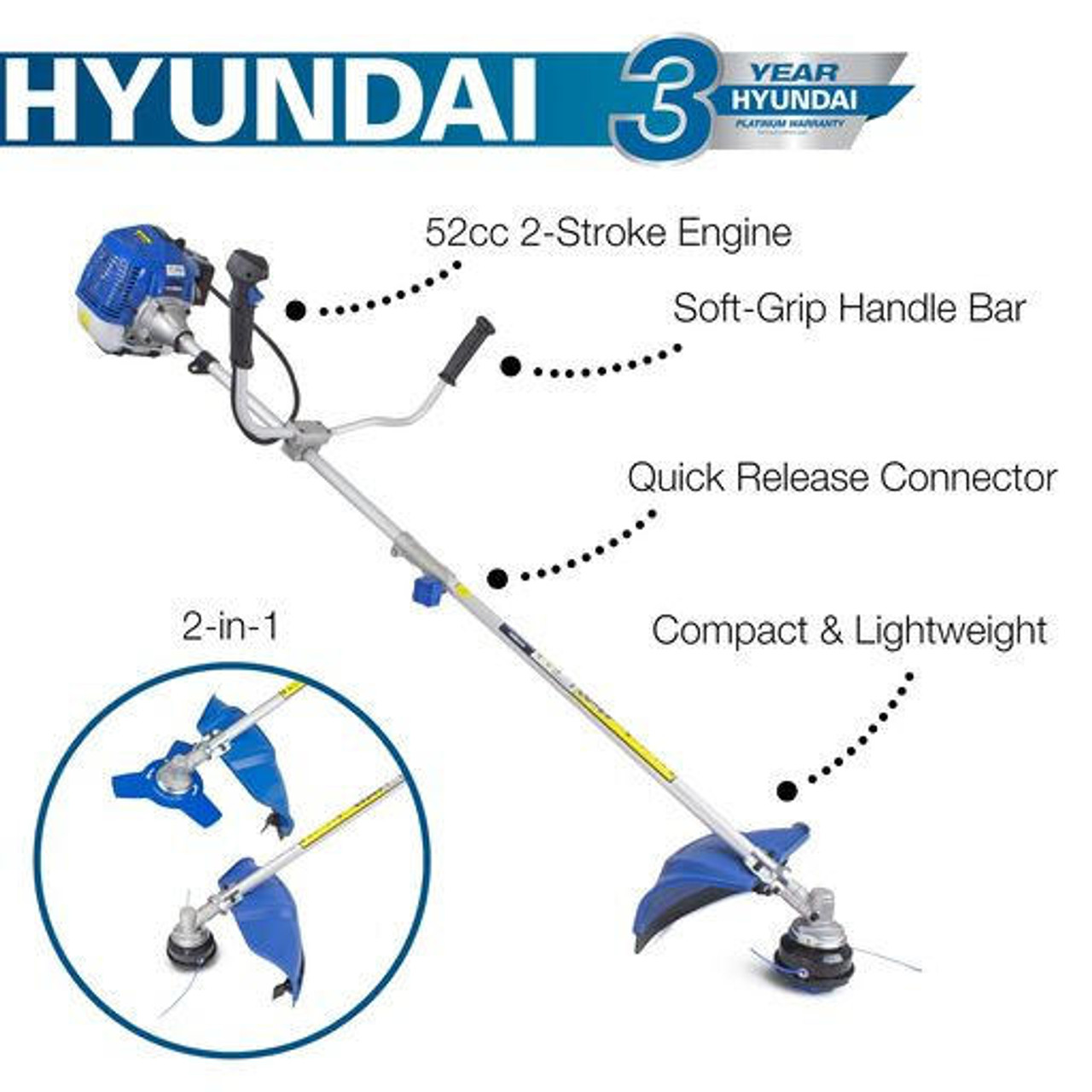 Hyundai HYBC5200X 52cc Petrol Grass Trimmer / Brushcutter