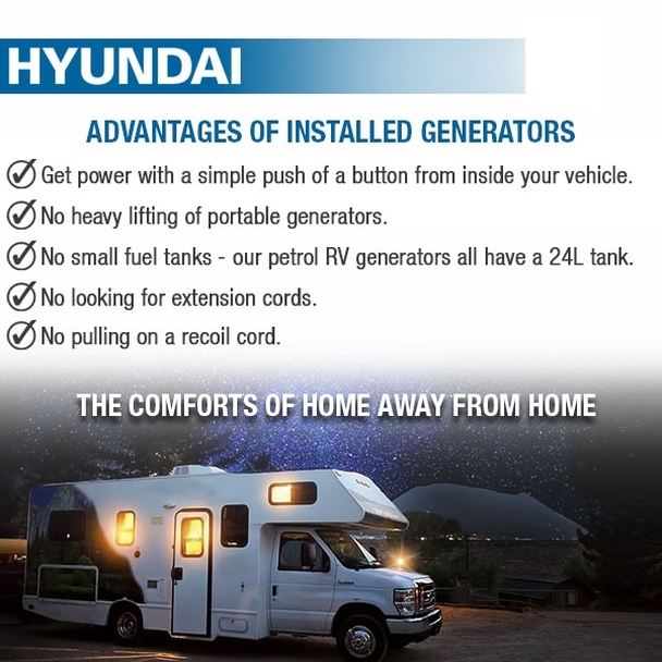 Hyundai Motorhome RV Petrol Leisure Generator | HY3500RVi