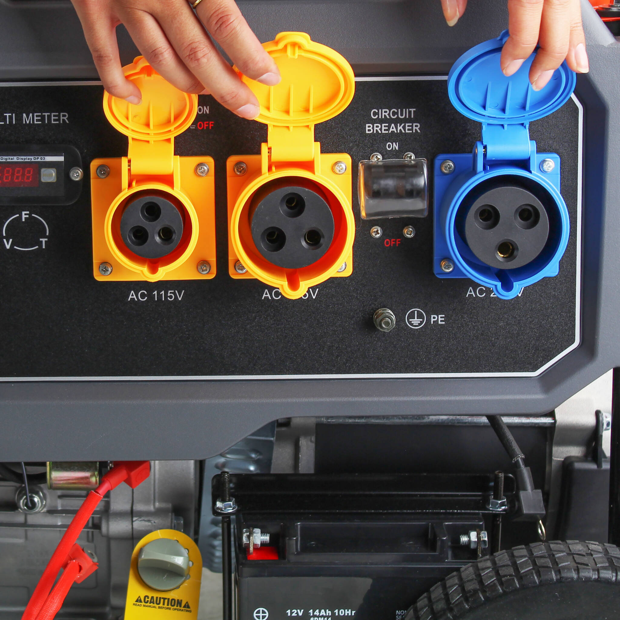 Hyundai P10000LE P1PE 7.9kW / 9.8kVA* Recoil and Electric Start Site Petrol Generator