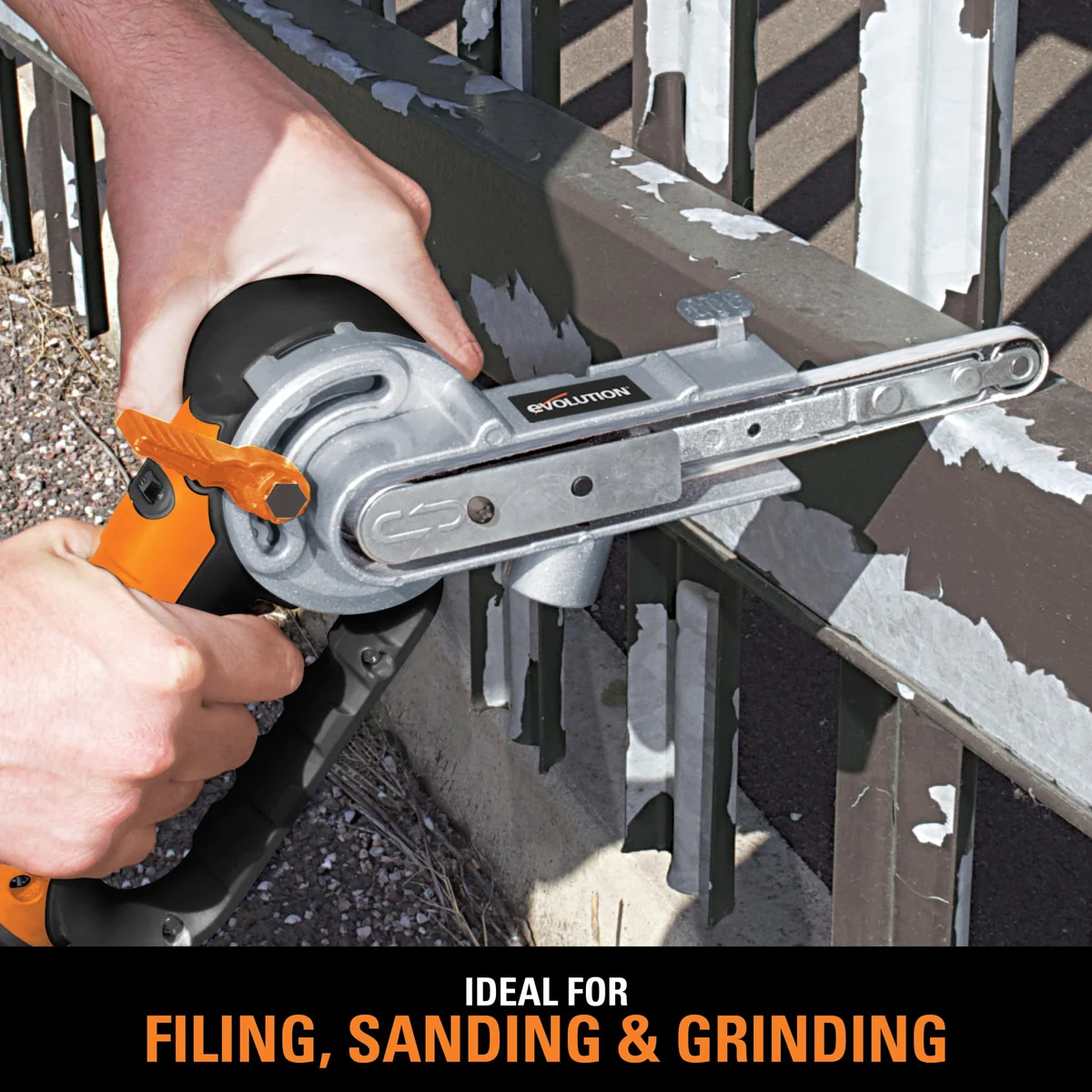 Evolution 400w Electric Thin Belt Sander Power File 230v With 3 Sanding Belts