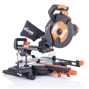 Evolution R255SMS+ 255mm Sliding Compound Mitre Saw With TCT Multi-Material Cutting Blade