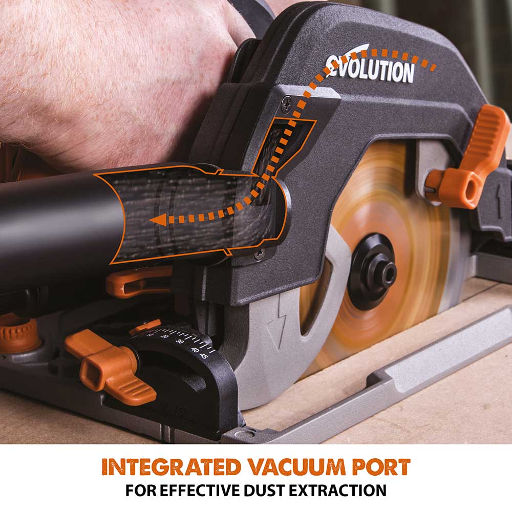 Evolution R185CCSX Circular Saw & ST1400 1.4m Track Bundle