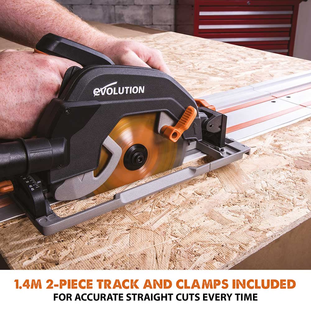 Evolution R185CCSX Circular Saw & ST1400 1.4m Track Bundle